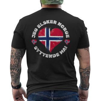Cool Norway Flag For Proud Norwegian Roots Norwegians Day Men's T-shirt Back Print - Thegiftio UK