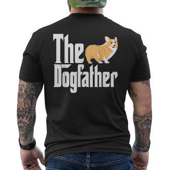 Corgi Dog Dad Dogfather Dogs Daddy Father Men's T-shirt Back Print - Monsterry