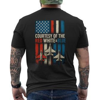 Courtesy Of The Red White And Blue Vintage America Us Flag Men's T-shirt Back Print | Seseable CA