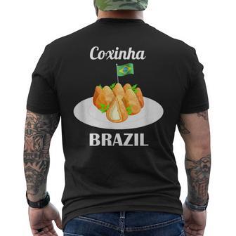 Coxinha 伝統的なブラジル料理 ブラジル国旗 メンズTシャツ バックプリント - Kawaiitshirt