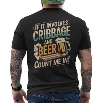 Cribbage And Beer Skunked Peg Card Game Board Game Cribbage Men's T-shirt Back Print - Monsterry