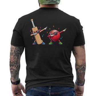 Cricket Bat Ball Dabbing Sunglasses Cricket Player Kids Boys Men's T-shirt Back Print - Thegiftio UK