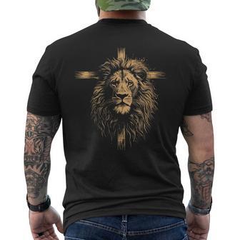 Croix Chrétienne Lion De Juda Religieuse Foi Jésus Pasteur T-shirt imprimé au dos - Cadeauxyz