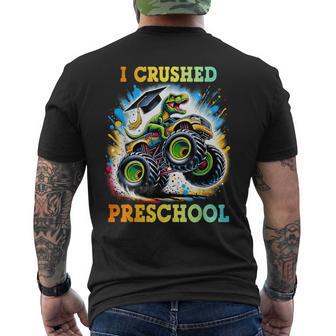 I Crushed Preschool Dinosaur T Rex Graduation Men's T-shirt Back Print - Thegiftio