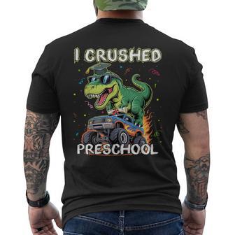I Crushed Preschool Graduation Monster Truck Preschool Grad Men's T-shirt Back Print - Thegiftio