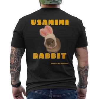 Cute Rabbit メンズTシャツ バックプリント - Kawaiitshirt