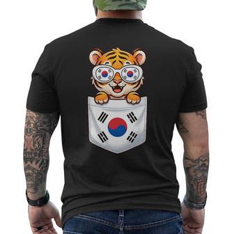 Cute South Korean Tiger Cub In Pocket With Sunglasses Men's T-shirt Back Print - Thegiftio UK