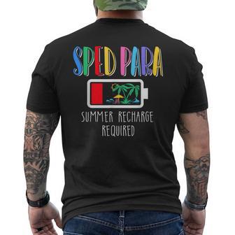 Cute Sped Para Summer Recharge Required Last Day Of School Men's T-shirt Back Print - Thegiftio UK