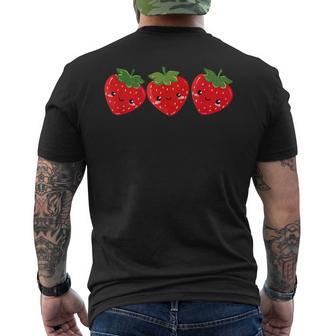 Cute Strawberry Fruit Lover Gardening Men's T-shirt Back Print - Monsterry UK