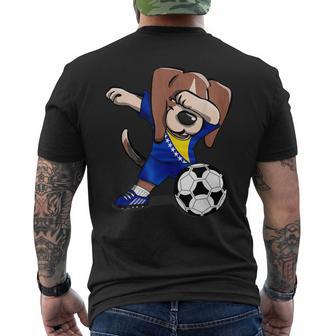 Dabbing Beagle Bosnia Erzegovina Calcio Bandiera Bosniaca T-shirt da uomo con stampa posteriore - Novitaregali
