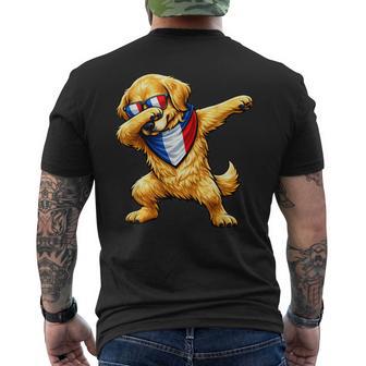 Dabbing Golden Retriever Lunettes Deoleil Avec Drapeau De La France T-shirt imprimé au dos - Cadeauxyz