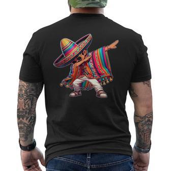 Dabbing Mexican Poncho Cinco De Mayo Sombrero Dab Men's T-shirt Back Print - Monsterry