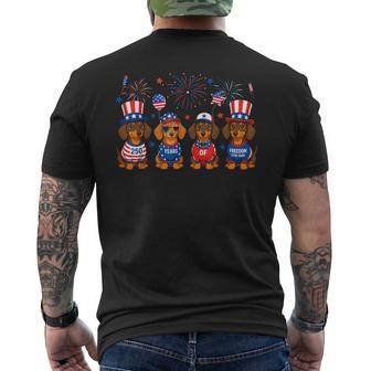 Dachshund 4Th Of July 250 Anniversary Usa Dog Dachshund Men's T-shirt Back Print - Monsterry UK