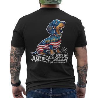 Dachshund America's 250Th Patriotic Dog Fireworks Men's T-shirt Back Print - Thegiftio UK