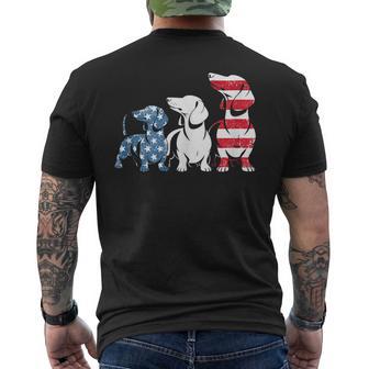 Dachshund Patriotic American Flag Dachshund 4Th Of July Men's T-shirt Back Print - Thegiftio UK