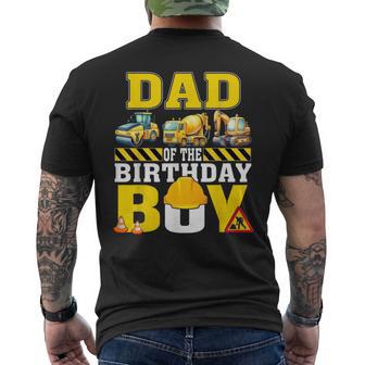 Dad Of The Birthday Boy Construction Worker Birthday Men's T-shirt Back Print - Thegiftio UK