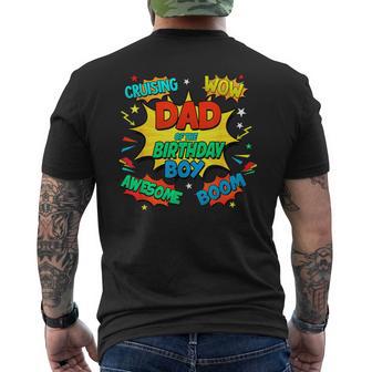 Dad Of The Birthday Boy Father Superhero Comic Party Men's T-shirt Back Print - Thegiftio UK