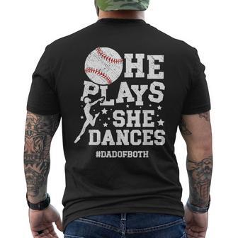 Dad Of Both Dance And Baseball Dad Dancing And Baseball Dad Men's T-shirt Back Print - Monsterry