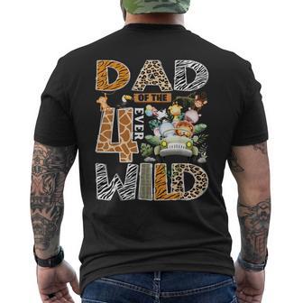 Dad Of The Four Ever Wild Safari 4Th Birthday Boy Men's T-shirt Back Print - Thegiftio