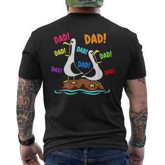 Dad Seagull Daddy Seagulls Fathers Day Humor Men's T-shirt Back Print - Thegiftio UK