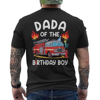 Dada Of The Birthday Boy Fire Truck Firefighter 1St Party Men's T-shirt Back Print - Thegiftio UK