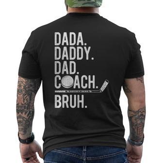 Dada Daddy Dad Bruh Vintage Ice Hockey Coach Family Humor Men's T-shirt Back Print - Thegiftio UK