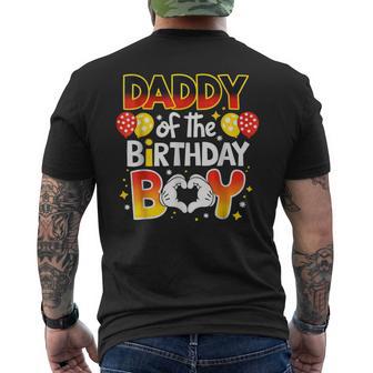 Daddy Of The Birthday Boy Matching Dad Son Family Bday Men's T-shirt Back Print | Mazezy