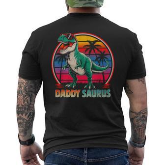 Daddy Saurus T Rex Dinosaur Dad Family Matching Fathers Day Men's T-shirt Back Print - Thegiftio UK