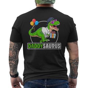 Daddysaurus T-Rex Dinosaur Dad Saurus Family Matching Men's T-shirt Back Print - Thegiftio UK