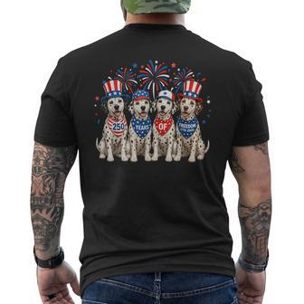 Dalmatian Dog 250 Years American 1776 2026 4Th July Men's T-shirt Back Print - Thegiftio UK
