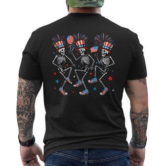 Dancing Skeleton Independence Day American 4Th Of July Men's T-shirt Back Print - Thegiftio UK