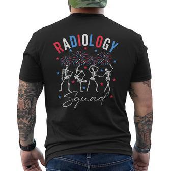 Dancing Skeleton Radiology X-Ray Tech Patriotic 4Th Of July Men's T-shirt Back Print - Monsterry