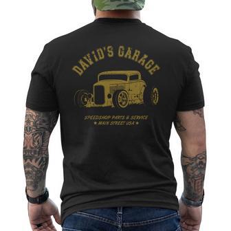 David's Garage Hotrod クラシックカーデザイン 長袖tシャツ メンズTシャツ バックプリント - Kawaiitshirt