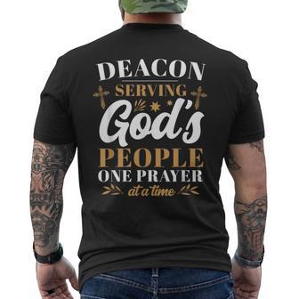Deacon Serving God's People One Prayer At A Time Men's T-shirt Back Print - Monsterry