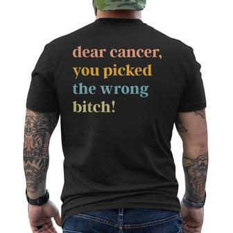 Dear Cancer You Picked The Wrong Bitch Cancer Fighting Men's T-shirt Back Print - Thegiftio UK