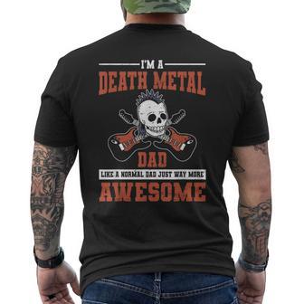 Death Metal Dad Headbanger Metalhead Father's Day Men's T-shirt Back Print - Thegiftio UK
