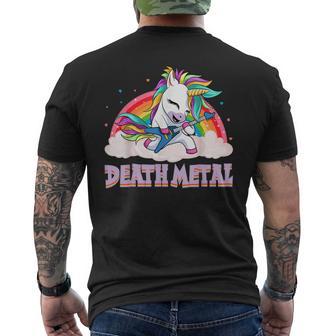 Death Metal Einhorn Regenbogen Goth Genre Punk Musik Magisch T-Shirt mit Rückendruck - Seseable