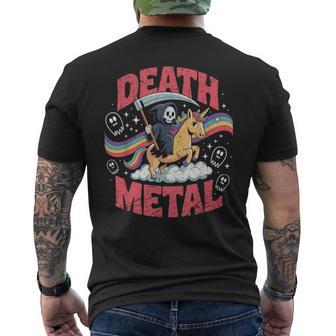 Death Metal Musique Faucheuse Licorne Arc-En-Ciel Fun T-shirt imprimé au dos - Cadeauxyz