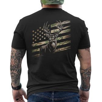 Deer Hunting Camo American Flag Buck Usa Men's T-shirt Back Print - Thegiftio