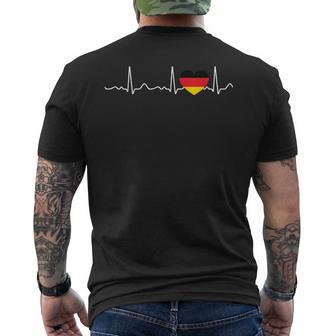 Deutschland Herzschlag Puls Herzlinie Ekg T-Shirt mit Rückendruck - Seseable