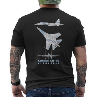 Diagrama Del Avión De Combate Rusoukhoiu-35 Manga Larga Camiseta Hombre Estampado Espalda - Regaloses