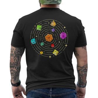 Dice Set In Space Rpg Tabletop Games D20 Tabletop Men's T-shirt Back Print - Thegiftio UK