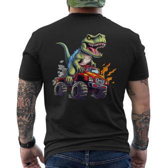 Dinosaure Équitation Monster Truck Cadeau Pour Garçons Enfants Adultes T-shirt imprimé au dos - Cadeauxyz