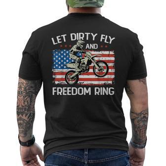 Dirt Bike Motocross Biker Usa Flag 4Th Of July Boy Youth Men's T-shirt Back Print - Thegiftio UK