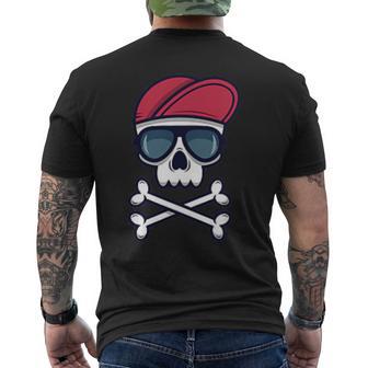 Diseño Genial De Patines Callejeros Con Forma De Calavera Cruzada In Mangas Camiseta Hombre Estampado Espalda - Regaloses