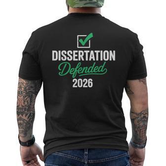 Dissertation Defended 2026 For Phd Edd Doctorate Graduation Men's T-shirt Back Print - Thegiftio UK