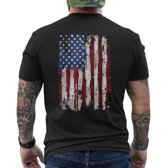 Distressed American Flag 4Th July Patriotic Usa Independence Men's T-shirt Back Print - Thegiftio UK