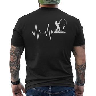 Divertida Pesca Latido Del Corazón Lubina Pescadorintage Camiseta Hombre Estampado Espalda - Regaloses