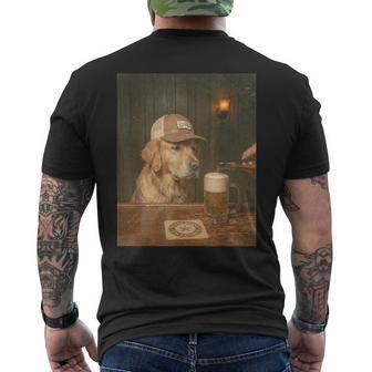 Divertido Golden Retriever Bebiendo Cerveza Perrointage Maldito Meme Camiseta Hombre Estampado Espalda - Regaloses