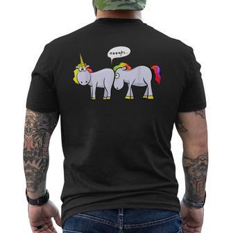 Divertido Unicornio Atrapado En El Culo Camiseta Hombre Estampado Espalda - Regaloses